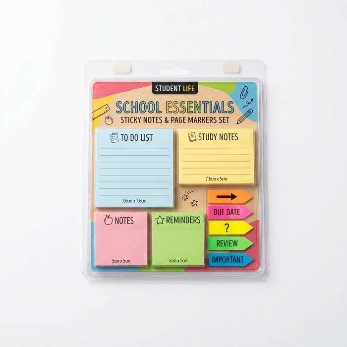 School Sticky Notes and Page Marker Set
